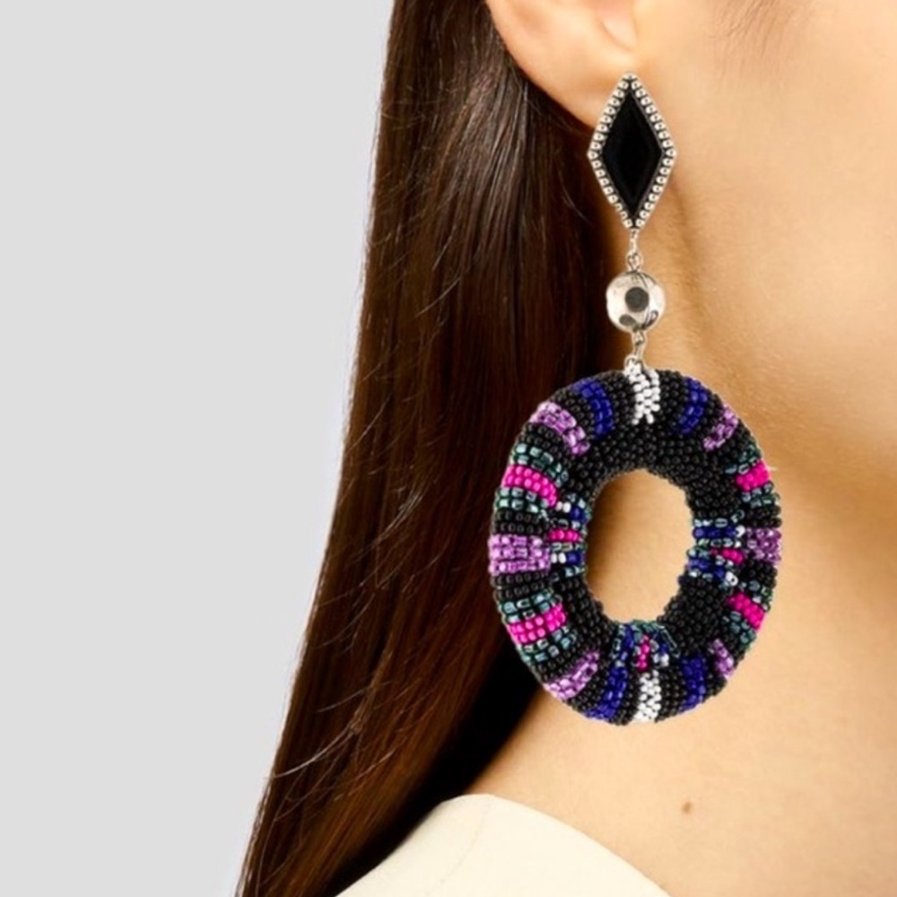 ISABEL MARANT Sora Glass Beaded Drop Earrings SOLD OUT Festival Coachella